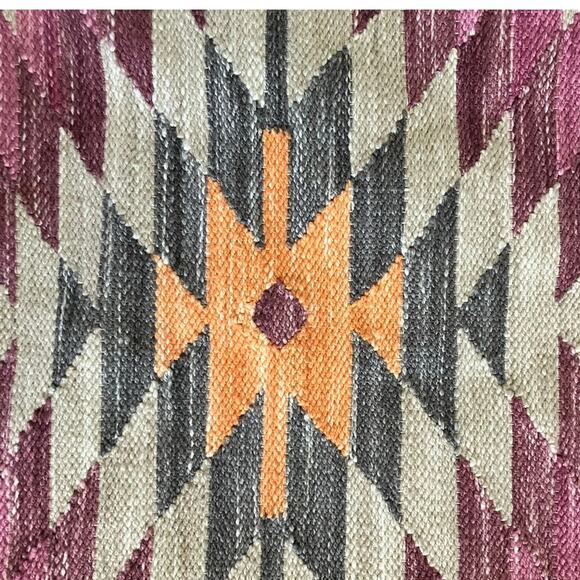 Boho Decor Cushion Cover Aztec Print Pink Orange Beige Pillow Cover 20"x20" - Picture 3 of 3